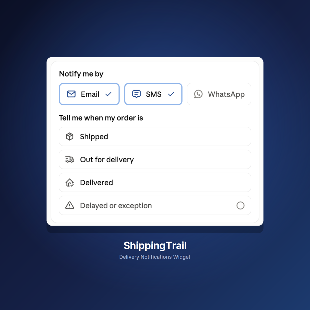 Delivery Notifications Widget