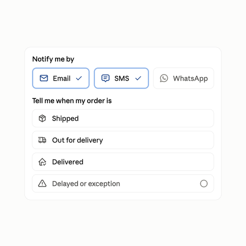 Delivery Notifications Widget