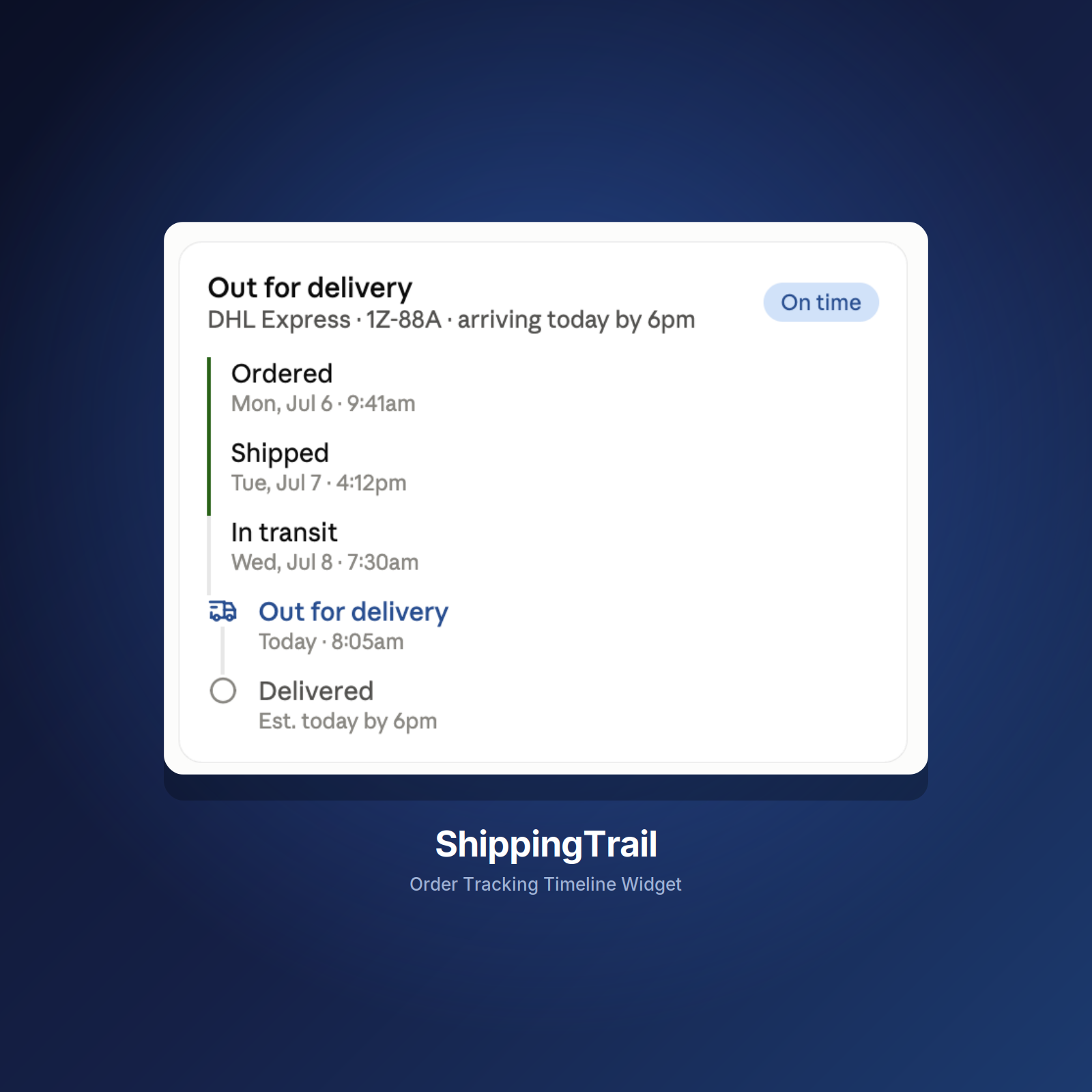 Order Tracking Timeline Widget