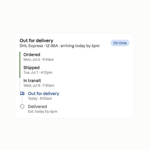Order Tracking Timeline Widget